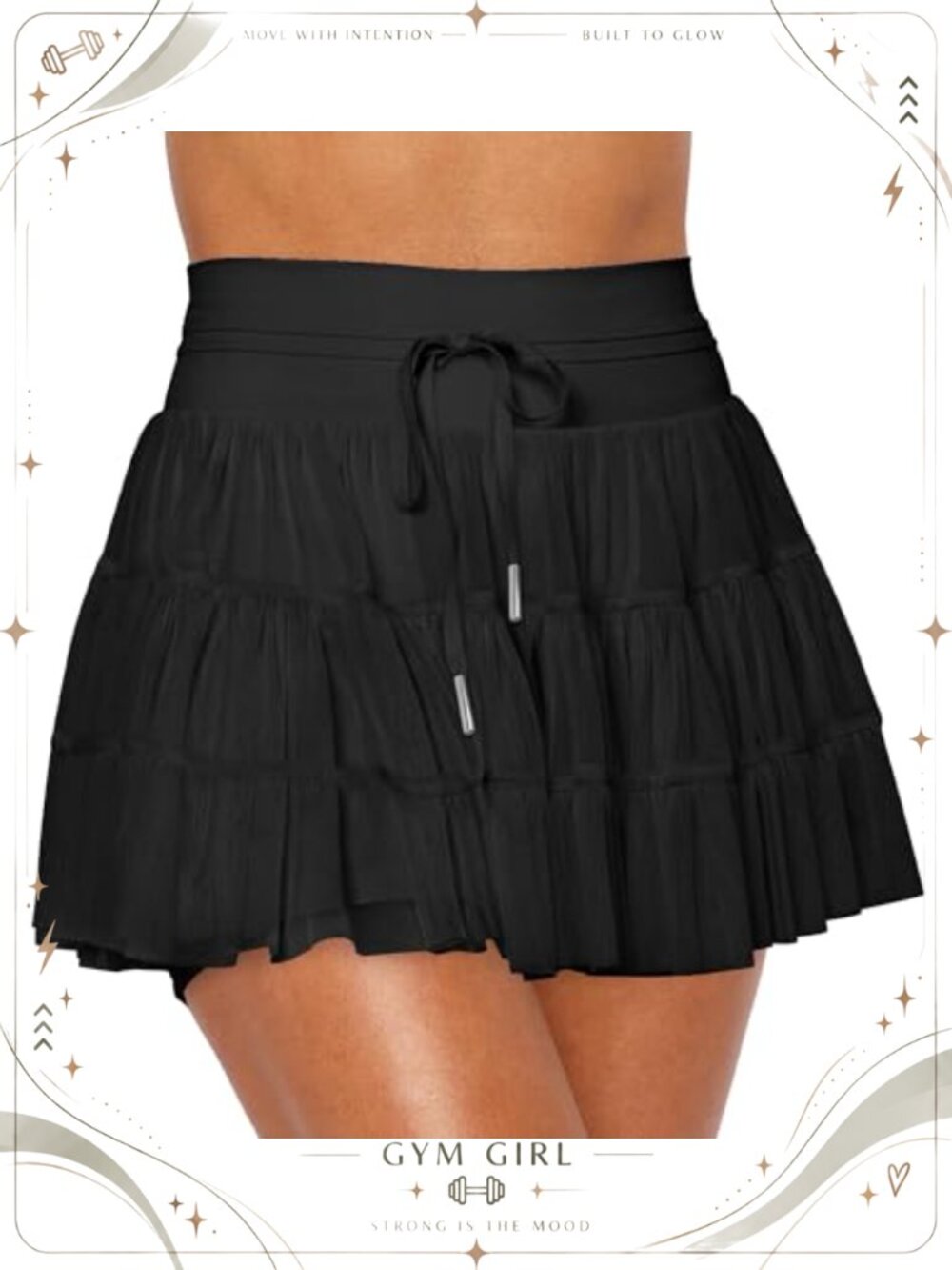 Women's Ruffle Tennis Skirt Mesh Pleated Built-in Shorts High Waisted Athletic